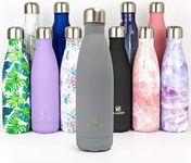 Nuactiv Stainless Steel Insulated Water Bottle, Vacuum Flask BPA Free, 12hrs Hot & 24hrs Cold Drinks, Thermal Metal Sports Bottles 500ml, Leakproof Double Wall Drinking for Kids, Gym, Running, Travel