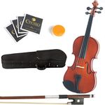 Mendini 14-Inch MA250 Natural Varnish Solid Wood Viola with Case, Bow, Rosin, Bridge and Strings