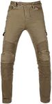 Winter Plus Velvet Men Motorcycle Riding Jeans Motocross Racing Pants CE Armored (M=30=Waist 33", Army Green)