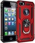 TiHen Case iPhone 5s/5se, with Magnetic Ring Holder 360 Degree Full Body Protective Silicone Personalised Tough Armor Phone Case with Screen Protector for iPhone 5s/5se -Red