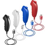 MODESLAB 4 Packs Wii Nunchuck Controller, Remote Replacement Joystick Gamepad Controllers for Wii Wii U Console