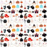 150 Pieces Assorted Halloween Alloy Jewelry Pumpkin Charms Wizard Hat Broom Handle Castle Moon Bat for Making Necklaces Bracelets and Earrings DIY, m, Metal, Imperial Topaz