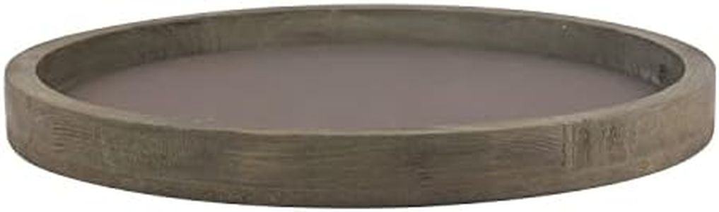 Stonebriar Large 11.8" Decorative Rustic Farmhouse Worn Natural Wood and Metal Tray