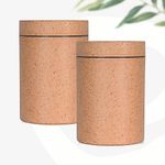 Eha Earth Friendly Canister with Air Tight Lid | Food Storage Container Jars Set of 2 | Microwave Safe | Made with Rice Husk and Bamboo Fibers | 700ml | Tortilla