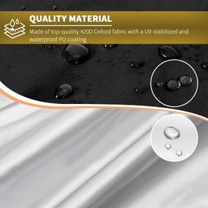 BEEWAY Waterproof Garden Furniture Cover – 420D Oxford, Air Vent, Windproof, 125x63x73cm