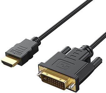 Muuqi 6FT DVI to HDMI Adapter Cable, Bi-Directional Gold-Plated HDMI to DVI-D Cable, 1-Pack, Black