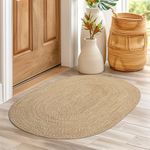 Super Area Rugs Cantebury Handmade Farmhouse Indoor/Outdoor Braided Rug Brown Multicolor 2' x 3' Oval