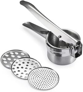 2LB Depot Potato Ricer with 3 Interchangeable Discs - Potato Masher Tool - Spaetzle Maker Press and Murukku Maker - Mash Kitchen Gadget Ricer for Making Puree and Baby Food - Silver