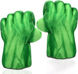 Superhero Plush Boxing Gloves, Soft Smash Punch Hands Toy Gloves Pair, Boys Cosplay Costume Accessories, Stuffed Superhero Toy for Toddlers, Christmas Birthday for Children（Light Green）