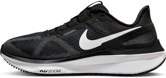 Nike Women's W Air Zoom Structure 25 Running Shoes, Black White Dark Grey Black White Dk Smoke, 8 US