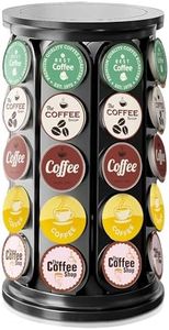 TOMSHUB K Cup Holder，Coffee Pod Storage Carousel Holder Organizer Compatible with 40 Keurig K-Cup Pods，Home or Office Kitchen Counter Organizer（Black）