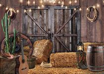 Alltten 7x5ft Western Cowboy Backdrop Western Party Decorations Wild West Vintage Wooden House Barn Door Photography Background Cowboy Theme Party Decorations Banner Photo Booth F44