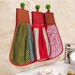 Visoka Hanging Hand Towel for Kitchen/Washbasin (Pack of 3) Multicolor