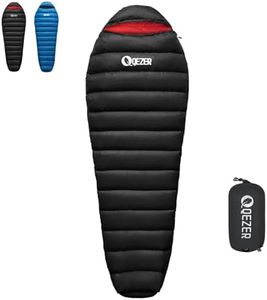 QEZER Daunenschlafsack, Ultralight Schlafsack mit 660FP Daunen Schalfsack kleines Packmaß bis -5°C, nur 820g Trekking Schlafsack für Camping und Wandern Outdoor 4 Jahreszeiten