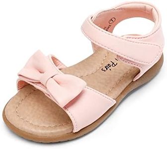 DREAM PAIRS Girls Sandals Fashion Bow Summer Shoes for Toddler/Little Kid,Size 1 Little Kid,Pink,KSD213