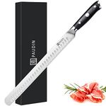 PAUDIN Carving Knife, Premium Brisket Knife 12 Inch, Full Tang Ham Knife with Granton Blade and Ergonomic G10 Handle, Long Slicing Knife for Cutting Roast, Ribs, Turkey, Prosciutto