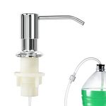 PETIARKIT Built-in Sink Soap Dispenser, Soap Dispenser for Kitchen Sink,47" Tube Connects Directly to Soap Bottle,Refill from The Top,304 Stainless Steel Hand Pump Head. (Chrome)