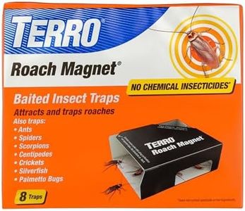 TERRO T256-8 Poison Free Roach Magnet Trap and Killer with Exclusive Pheromone Technology - Kills Ants, Spiders, Scropions, Silverfish, Crickets, and More - 8 Traps