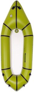 WONITAGO Packraft PVC Inflatable Travel Kayak Packrafts with Drop Stitch Floor for Flat Water Rafting/Bicycle Drifting/Litewater Dinghy, 1 Person, 7.7Ft, Green