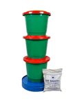 Organic Bio Composter Bin Set | 3 Tier Bio Bin for Converting Kitchen Scraps to Organic Compost | 22 L Waste Capacity | Leachate Drain Pipe | 1 Packate Enoculam