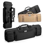 36 inch Double Long Gun Bag Nylon 1000D Soft Case Backpack Rifle Shotgun Pistol Transportation for Hunting Shooting Range, Firearm Transportation with Lockable Zipper and Molle System (Black)