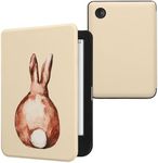 kwmobile Case Compatible with Kobo Clara BW/Colour Case - eReader Cover - Rabbit Tail Brown/White/Beige