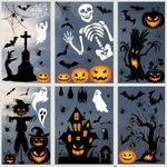 10 Sheets Halloween Window Stickers Decals, SILARLAIT Window Stickers Double-Sided & Reusable Halloween Window Decoration, Halloween Window Clings Stickers for Halloween Party Decoration