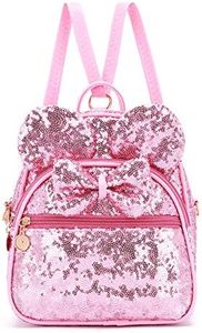 KL928 Girls Bowknot Polka Dot Cute Mini Backpack Small Daypacks Convertible Shoulder Bag Purse for Women (Pink)