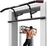 ONETWOFIT Pull up Bar Clamp Doorway No Screws Multi Home Gym Chin up bar Adjustable Portable Indoor Thick, Heavy Duty Hook Bar, Padded Handles, No Drilling/No Damage for Door Frame. OT216