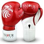 Valour Strike Boxing Gloves for Men Women Ladies | Set Ounce 16oz 14oz 12oz 10oz 8oz For Pro Sparring Kickboxing MMA Muay Thai or Boxercise Training Workout | Red Paw™