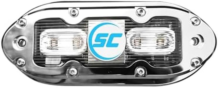 shadow-caster SCM-4 LED Underwater Boat Light - Bimini Blue - 316 Stainless Steel Housing - Polycarbonate Lens - IP68 Fully Submersible Waterproof