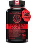 Nutratology® Testosterone Booster for Men | Canadian-Made | Tribulus Terrestris, Tongkat Ali, Maca, Horny Goat Weed, Ginseng, DIM.Elevates Physical Performance & Testosterone Production | 180 Capsules