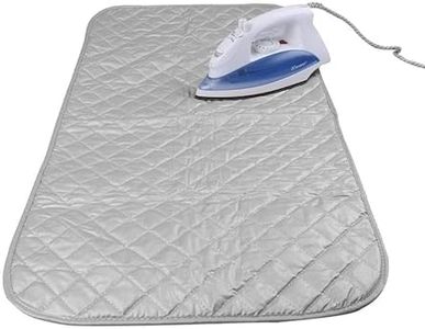 plastific Portable Iron Anywhere Travel Ironing Mat/Pad Soft Thicken Sponge Folding Roll Up Table Top Surface Sheet Heat Resistant Ironing Cloth Blanket (48 x 80cm)