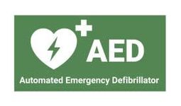 AED Automated Emergency Defibrillator sign, Waterproof Sticker fixed on Foam Board with backside double side tape