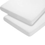 Dudu N Girlie Chicco Next to Me Crib Sheets Fitted 51 x 85 | Nexttome Hypoallergenic Toddler Bed Sheet Breathable Easy Care Junior sheets (Pack of 2, White)