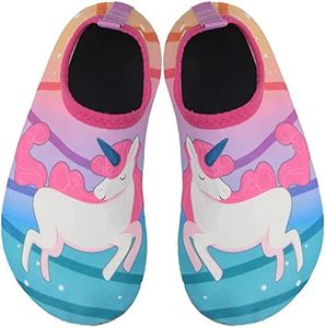 BomKinta Kids Water Shoes Boys Girls Quick Dry Non-Slip Aqua Socks for Beach Swimming Pool Rose Size 1-2 M US Little Kid