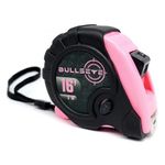 Bullseye Tape Measure 16 Foot | Pink | Premium-Quality Retractable Measuring Tape with Pause Buttons | Easy to Read Measurements in Standard & Metric - Centimeters & Inches