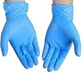 Blue Vinyl Disposable Gloves Large 100 Pack - Latex Free, Powder Free Medical Exam Gloves - Surgical, Home, Cleaning, and Food Gloves - Ambidextrous (L Pack of 100)