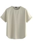 JUNEBERRY® Pure 100% Cotton Oversized Fit Round Neck Half Sleeves Boyfriend T-Shirt for Women & Girls (JTS0324PL45_L)