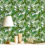 lenify Tropical Peel and Stick Wallpaper Jungle Contact Paper 17.7inch x 118.1inch Palm Leaf Contact Paper Peel and Stick Green Leaf Wallpaper Tropical Leaf Wallpaper Peel and Stick Palm Vinyl