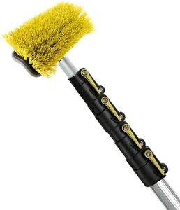 DOCAZOO, 7-30 Foot (36 ft Reach) Extension Pole and 11” Hard Bristle Brush for House Siding, Deck, Garage, Patio and More