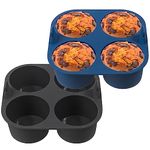 webake Silicone Deep Muffin Tray for Air Fryer 2 Pcs 8cm Large Muffin Cases Giant Cupcake Moulds Cupcake Baking Trays for Baking Cupcakes, Cakes, Pudding 18.5 x 18 x 5 cm