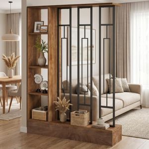 Tribesigns 70.9" Room Divider with Shelves, Freestanding Wall Room Divider