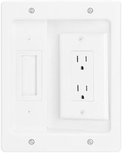 XGGYA Wall Cable Concealer Kit, in Wall Cable Management Kit for TV,Recessed Outlet with Outlet Box and Brush Wall Plate,Integrated Solution for Orderly Management of Cables in The Living Room,White