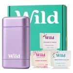 Wild Aluminium Free Natural Deodorant Starter Kit - Refillable Purple Case - Natural Ingredients & 24 Hour Odour Protection - Women's - Fresh Scents Variety Pack - Case + 3 Refills