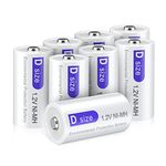 Palogreen Rechargeable D Batteries 8000mAh 1.2V NiMH D Size Batteries 8 Pack 1200 Cycle D Cell Rechargeable Low Self Discharge Battery