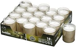 Bolsius Votive Candles – Set of 18 Restaurant and Relight Party Candle Holders –Votive Candles in Gold Cup – Home Décor Candles with Approx. 24 Hour Burning Time