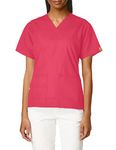 WonderWink Women's Scrubs Bravo 5 Pocket V-Neck Top, Hot Pink, Large