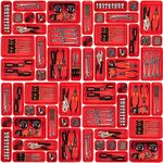 45 Pack Tool Box Organizer Tool Tray Dividers, Toolbox Drawer Organizers Storage Trays for Rolling Tool Chest, Work Bench Cabinet Bins, Hardware Parts Screw Nut Bolt Small Tools Organization - Red