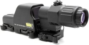 553 Holographic Red Green Dot Sight and G33 3X Magnifier with Switch to Side Quick Detachable Mount Combo，Quick Release，Optical Reflection Sight，CNC Aluminium (Black 553 and G33 Magnifier)